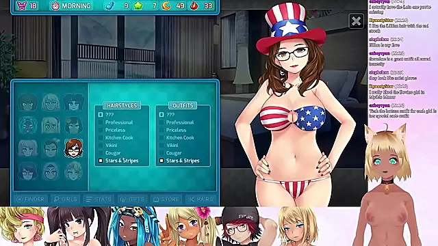 Lewd VTuber Neko's Anime Threesome Livestream With Big Boobs & Lingerie Fun