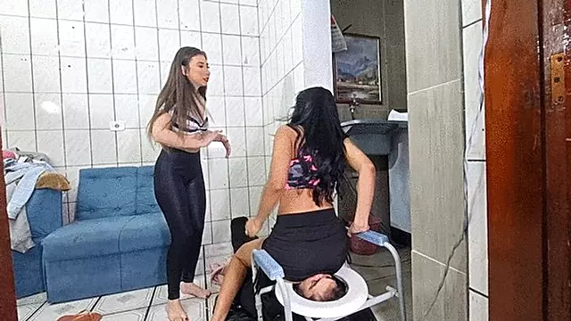 Bondage Dominans, Kvindelig Dominans Bondage, Prutte I Ansigt, Ansigter, Sidde På Ansigt, Prut