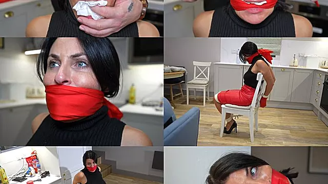 Gefesselt, Gefesselt Gagged, Reif Gefesselt, Klebeband Gefesselt, Mature Leder, Reife Frau, Reife In Den Mund