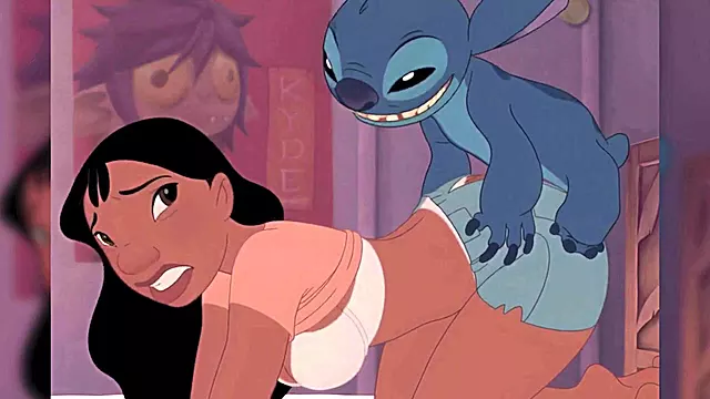 Nani & Adult Stitch Doggystyle Anal Hentai Passionate Ass Up Anal Nani Lilo and Stitch Hentai Nani De Quatro Anal Sex with Adult Stitch on Bed