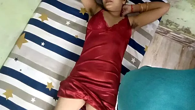 Hot Young Sister-in-Law in Red Nightie Calls Boss for Sex in Room - Desi Homemade Hardcore