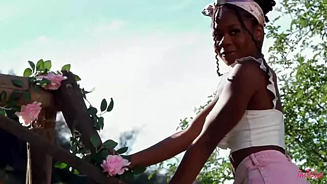Gorgeous Ebony Hazel Grace Is Touching Her Hungry Hole With Love