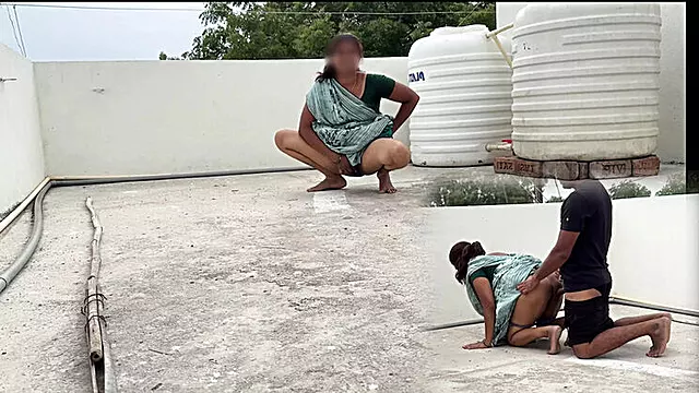 Desi Bhabhi Komal Gets Fucked Hard From Behind By Brother-in-Law on Terrace - Tight Pussy Doggystyle Action