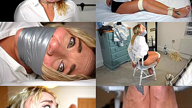 Zoey ziptie bound and tightly tape gagged by the foot fetish freak (mp4)