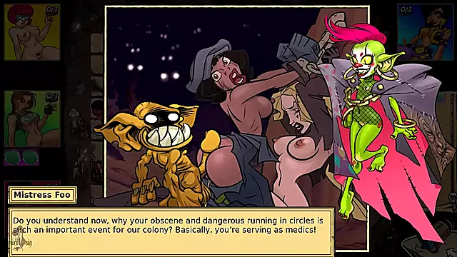 Blonde & Redhead Heroines Seduce Goblins for Kinky Cartoon Action