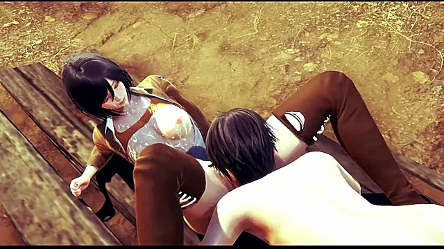 On Titans Hentai - Mikasa Do a Blowjob and Then He Do to Her a Cunnilingus - Manga Anime Japanese Asian Game Porn