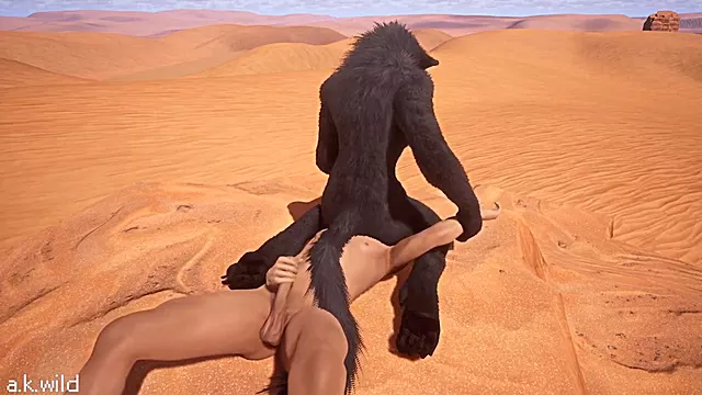 Wild 3D anime fuckfest with wolf girl Eve and Jack