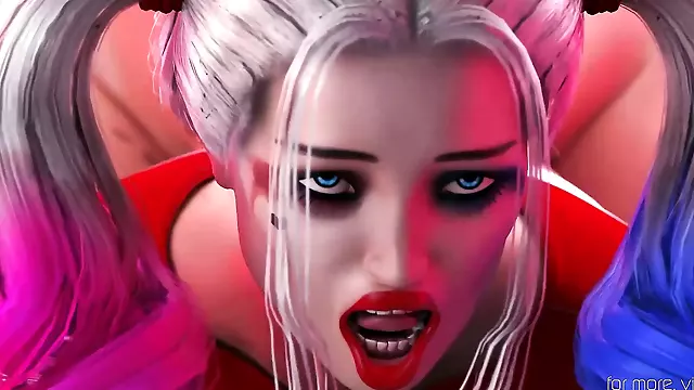 Futanari Harley fucks her new cellmate in a 3D animation