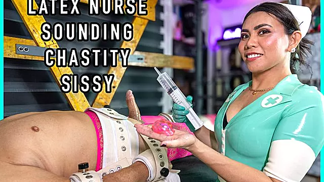 Latex Nurse Dominafire Sounding Tied up Sissy
