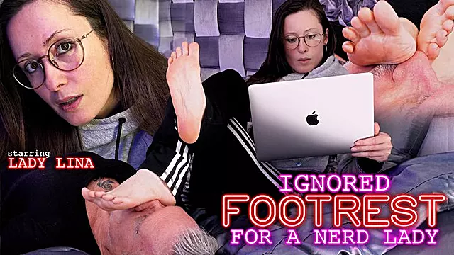 Nerd Lady Lena Uses Her Slave as a Footrest While She Studies - 4K UHD MP4