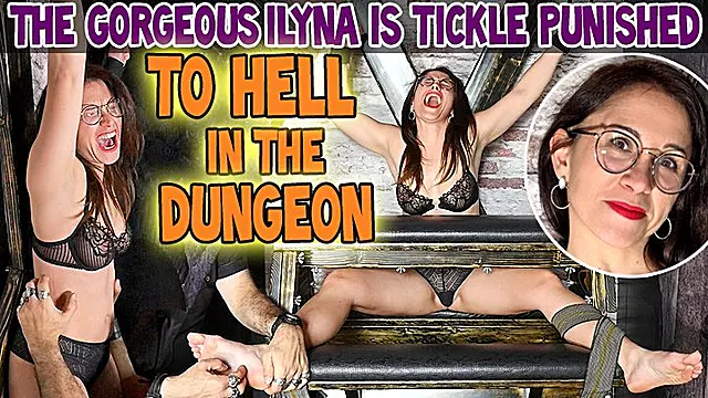 THE GORGEOUS ILYNA IS TICKLE PUNISHED TO HELL IN THE DUNGEON - HD WMV