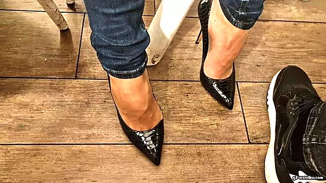 Shoe theft in the cafe and playing with my nylons wmv 1280 x 720