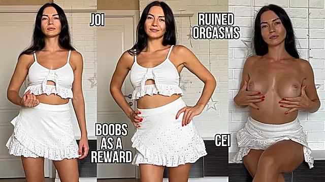 Stroke, Stop and Eat your Cum for my Boobs as a Reward