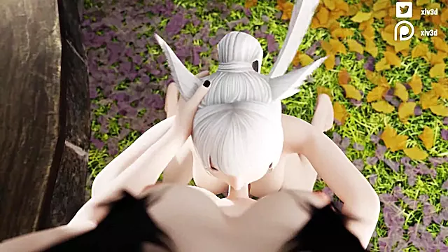 FFXIV Miqo'te Catgirl Futa POV Blowjob with Cumshot Finish with SOUND