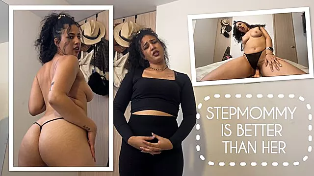 Slutty Latina Stepmom Turns Stepson's Breakup into Hot Fuck Session - Big Dildo Ride & Drooling Titty Play
