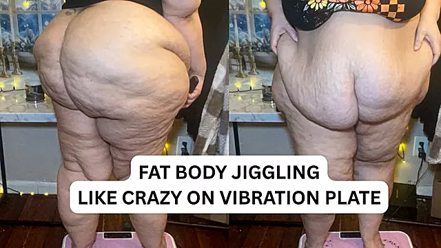 Fat Body Jiggling Like Crazy on Vibration Plate
