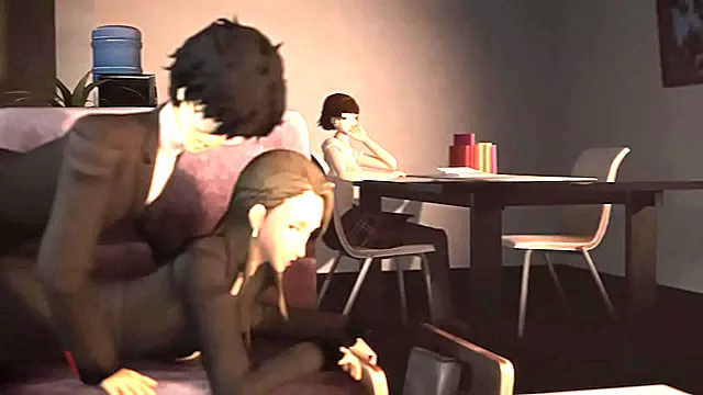 Rough Anime Sex Sae Nijima Gets Wildly Fucked On The Couch
