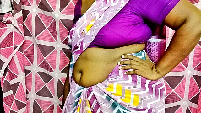 Sexy Tamil Wife Tying Saree Arouses Lust Before Work - Homemade Desi Bhabhi Moaning