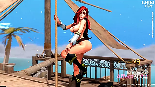 Lewd 3d babes showing their pole dance skill in a naughty animation