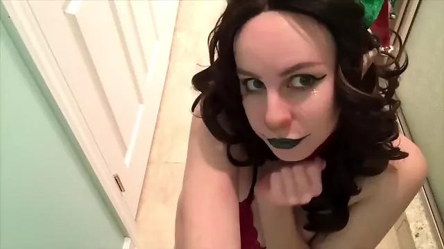 Naughty Xxxmas Elf Gags on BBC Dildo
