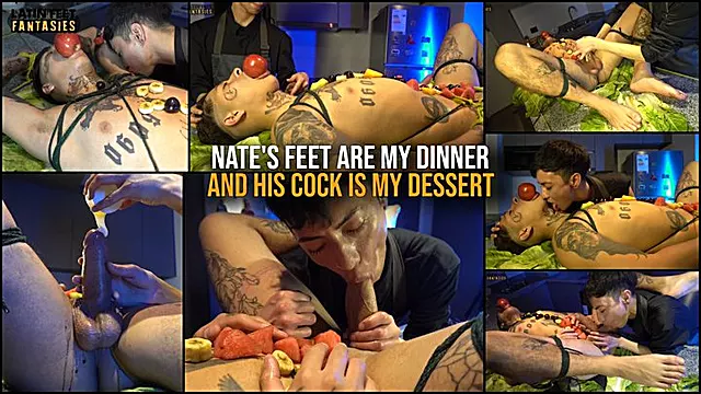 Nate's feet are my dinner and his cock is my dessert