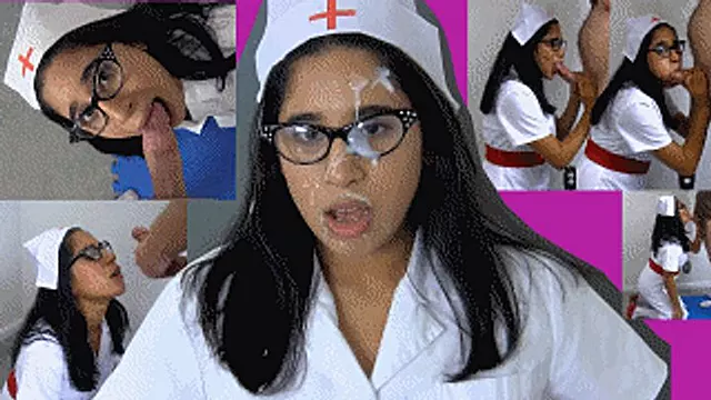 Brille Gesichtsbehandlung, Krankenschwester Brille, Make Prägnant, Pflegeheim, Krankenschwester Cum