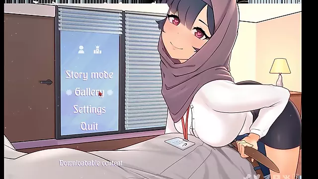 Naughty manga milf in Tsundere Milfin [manga porn game], Episode 1: Muslim manager's booty gets trapped in elevator sans panties!