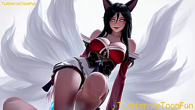 League Of Legends hentai Adult animation - Ahri Blow Job Hand Job Tits Job Hentai animation by xxtoonfun