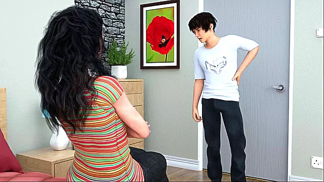 Busty brunette MILF dominates with a strapon in animated 3D adventure