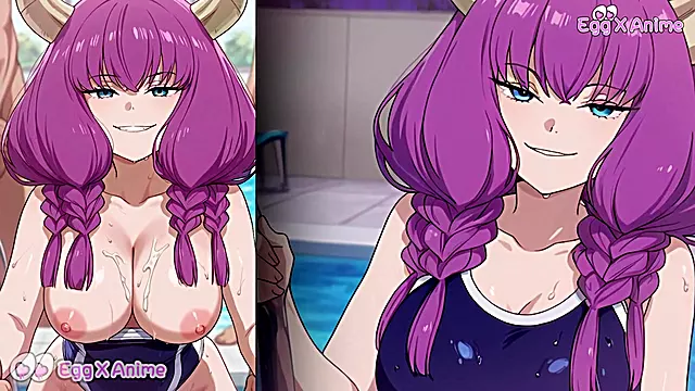 Aura from Sousou no Frieren swim blow job hentai by eggxanime