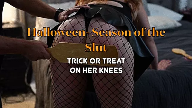 Halloween Season of the Slut- Trick or Treat on her knees - Messy Gagging Blowjob, Ass eating, Cum in Mouth HD 1080p M4v