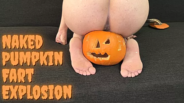 Naked Pumpkin Fart Explosion Halloween Gas Bomb Fetish