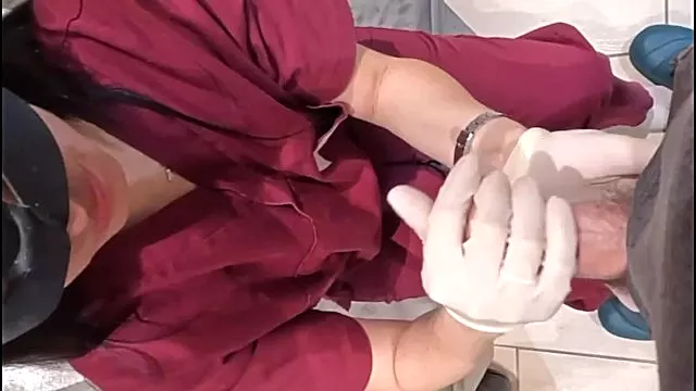 Doctor Visits Her Patient With Sterile White Gloves To Check Up. Dialogues Ita Of Full