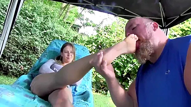 Steaming princess makes her foot slave worship her feet