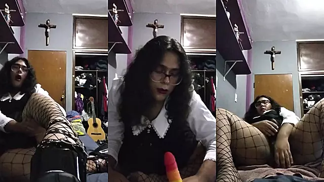 Chubby Latina Sissy Cast Arm Fishnet Dildo Gush Destroyed Thick Thighs