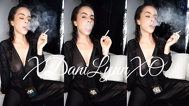 Smoking and Talking Wearing Sheer Robe