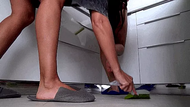 footsie while cleaning the house 2FF