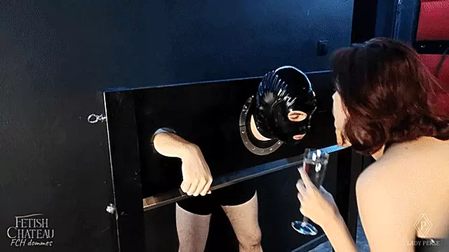 Lady Perse spitting domination od locked in stocks slave - [FHD MOV] | Lady Perse