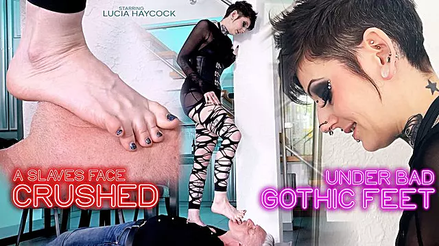 Gothic Mistress Lucia Haycock: Your Face Beneath My Bare Gothic Feet Crushed and Used - 4K UHD MP4