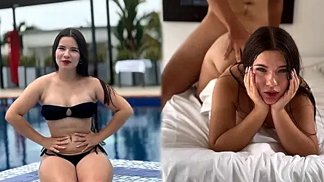 Vakker Blowjob, Vakker Søt, Offentlig Blowjob, Hugge Cock, Pikk Offentlig, Paradise Hotell, Offentlig Basseng