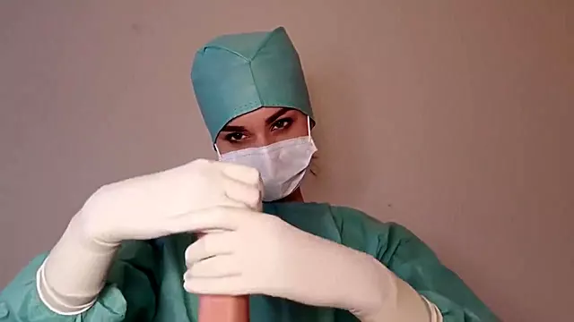 Handjob nurse glove cum