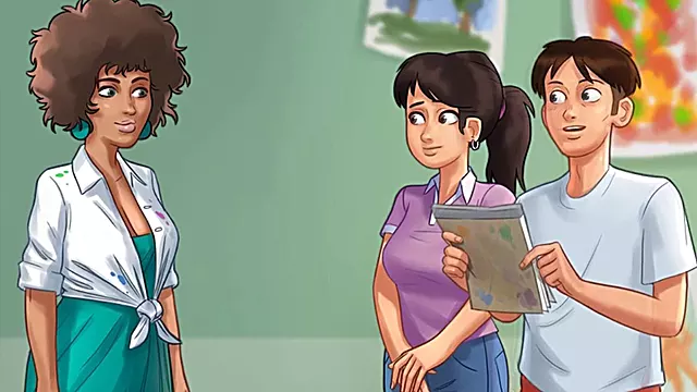Anime teen girls love girl, cartoon teacher, teachers lehrerinnen