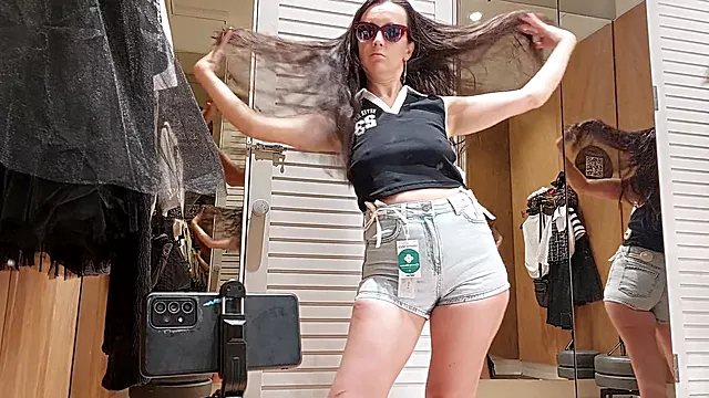 Hot mom Amateur_Ms tries on sexy outfits, showing off her ample breasts and big nipples