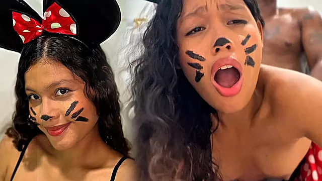 Minnie Mouse Wanted to Eat Cheese but Ended up Eating a Cock with Her Pussy Fucked on Halloween