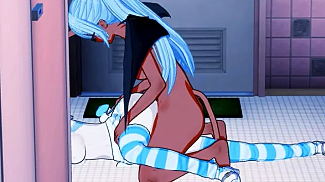 Futanari Kneesocks Stocking Bathroom Sex