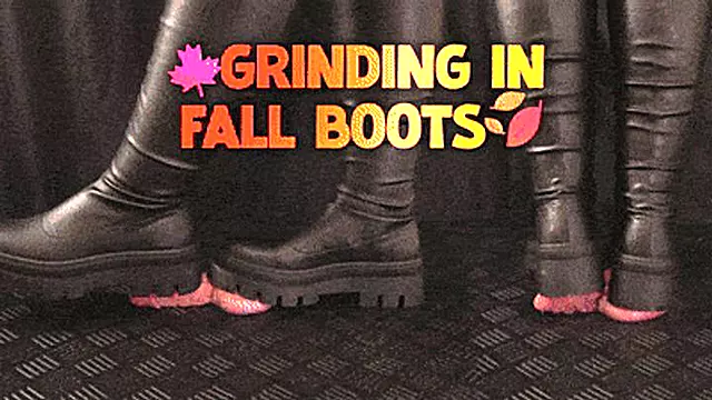 Cock and Balls Grinding in Fall Knee High Boots (Close Version) - TamyStarly - Cock Balls Crush Trample, Shoejob, Bootjob, CBT, Ballbusting, Trampling, Stomping