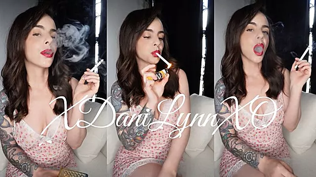 Smoking Cigarette in Sexy Dress