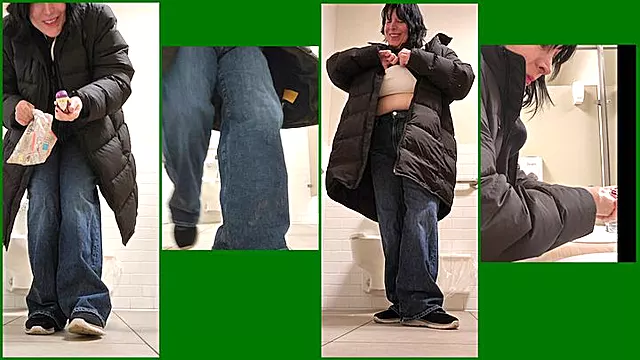 Bisex, Duze Cyce Public, Fetysz Jeans, Flashing Toaleta, Sikanie Jeans, Cycki, Publicznie Cycki