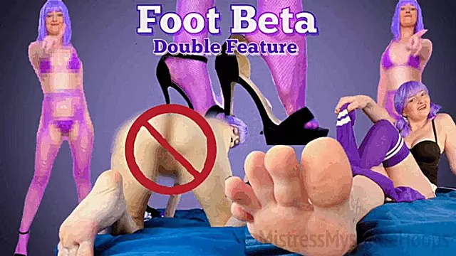 Foot Beta Double Feature - Censored Porn for foot fetish freaks! - Female Domination, Femdom, Feet JOI, Jerk Off Instruction, Foot Humiliation with Mistress Mystique Hoops - WMV