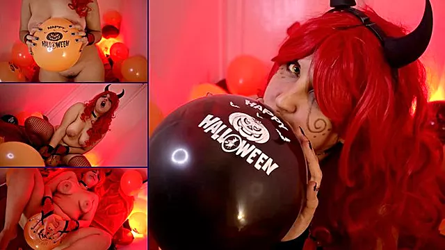 Massive balloon pop after halloween party - Bunny Looner